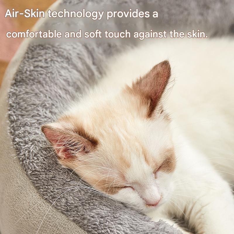 M Size 48x60cm Coffee-colored Oval Pet Bed - Arctic Fleece and PP Cotton - Thickened Warmth, Non-Slip Base, Removable Cover, Compact for Cats and — image 6
