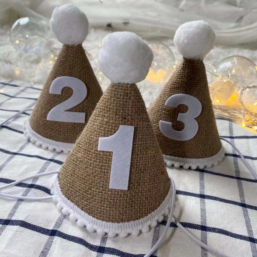 Birthday Hat Baby Felt Party Prop Chun Yue Purple 3 weeks 0-10 weeks can take โ image 3
