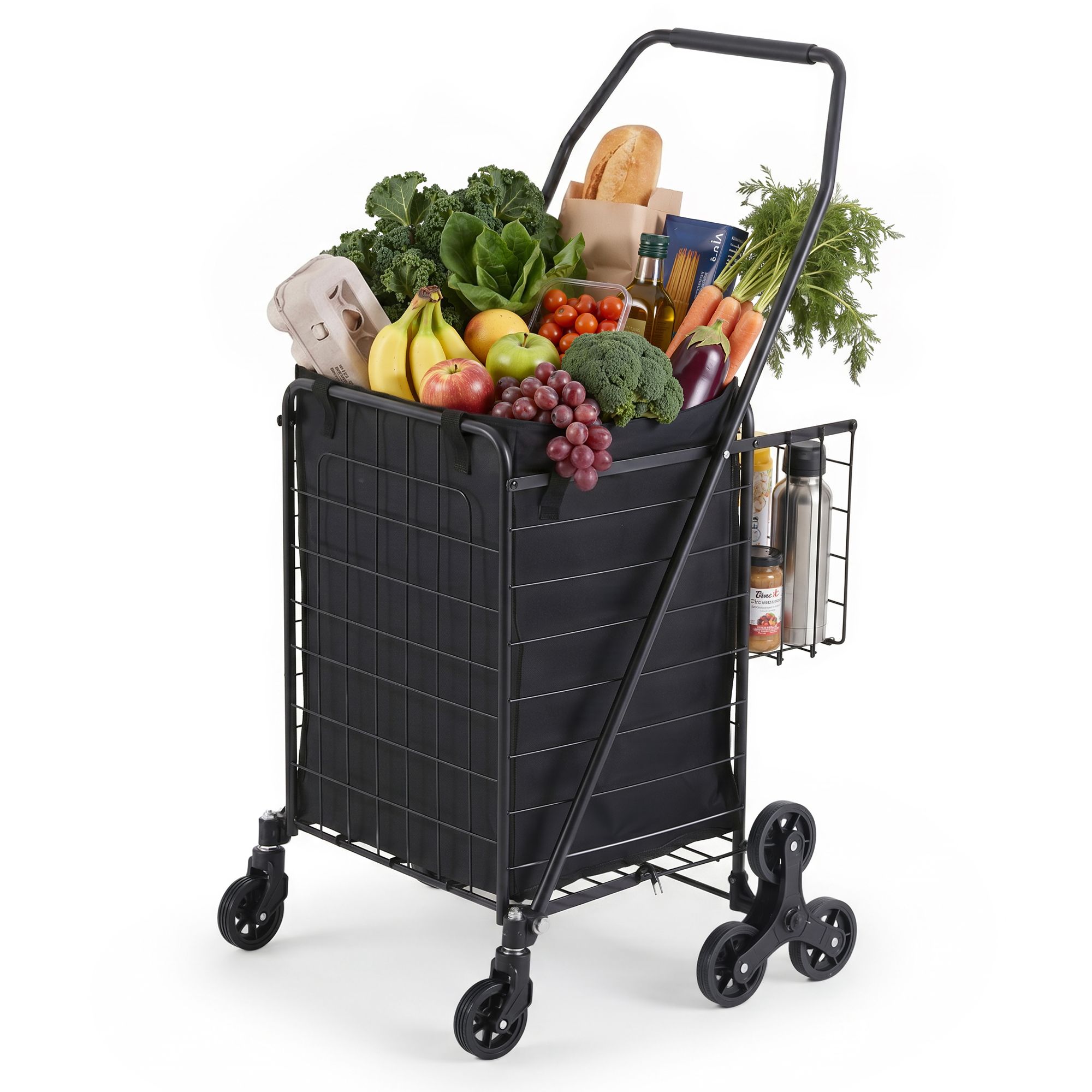 Emajin Shopping Trolley Cart Folding Aluminium Utility Cart Black — image 2