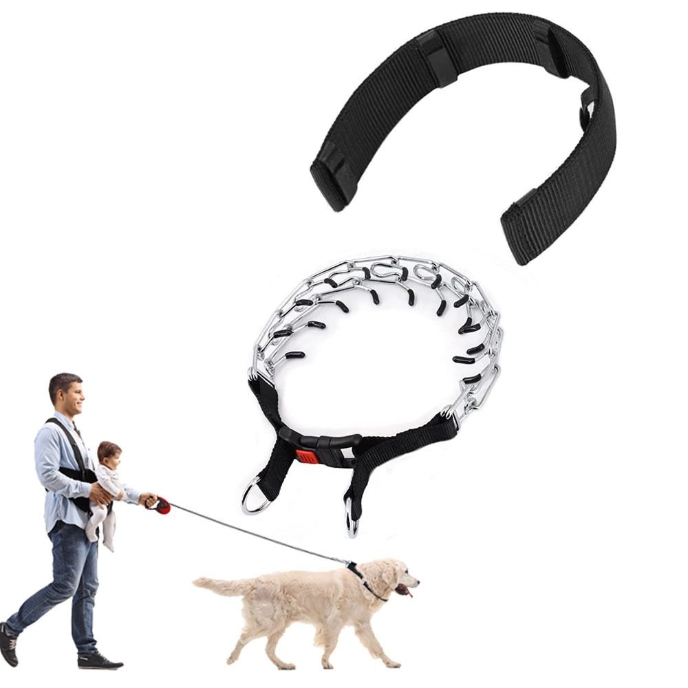 Heavy-Duty Dog Training Spike Collar with Durable Nylon Webbing, Chrome-Plated Pins & Quick-Release Buckle for Behavioral Correction, Leash Control — image 2