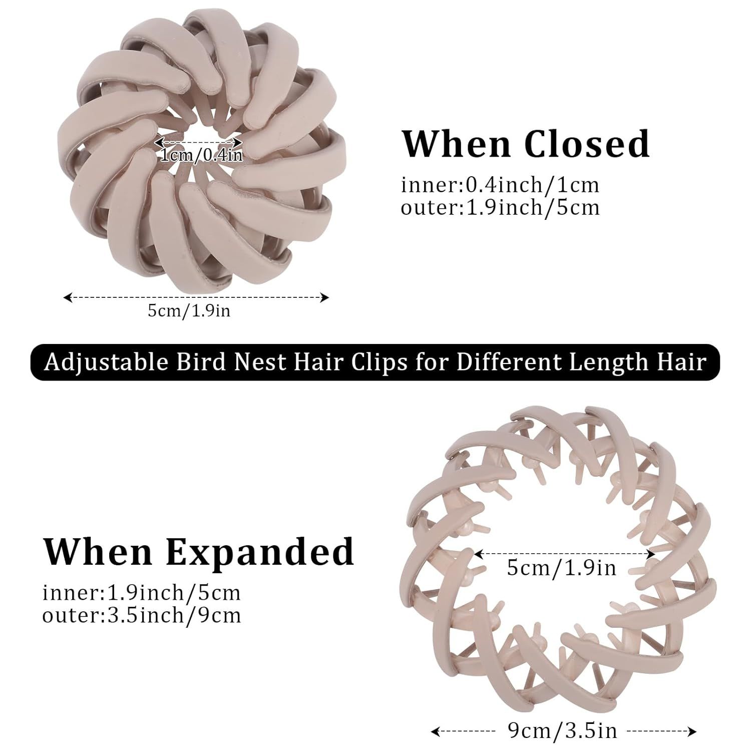 6Pcs Bird Nest Magic Hair Clips Hair Nest or Bun Strong Ponytail Holders Hair Accessories or Women Girls (Neutral, Small) โ image 2