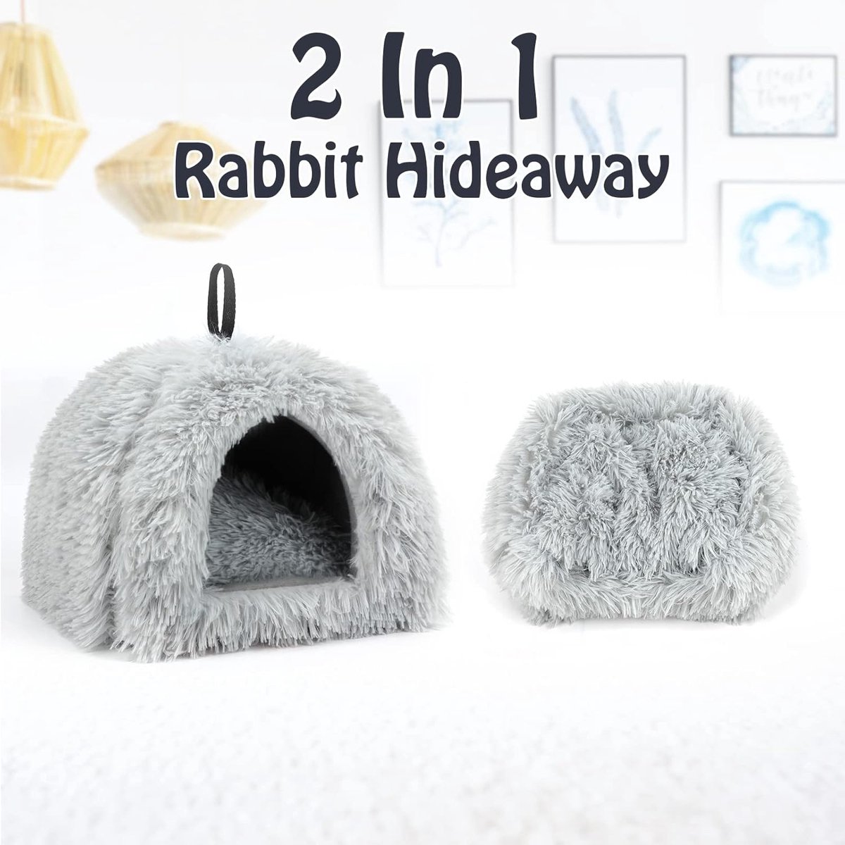 Cat Basket - Rabbit House - Cat House - Plush - Warmth - 40x40x37 CM - Rodent - Cat Bed - Kitten Basket - Animal House - Cat Cushion - Cat Den - Cat Houses — image 4