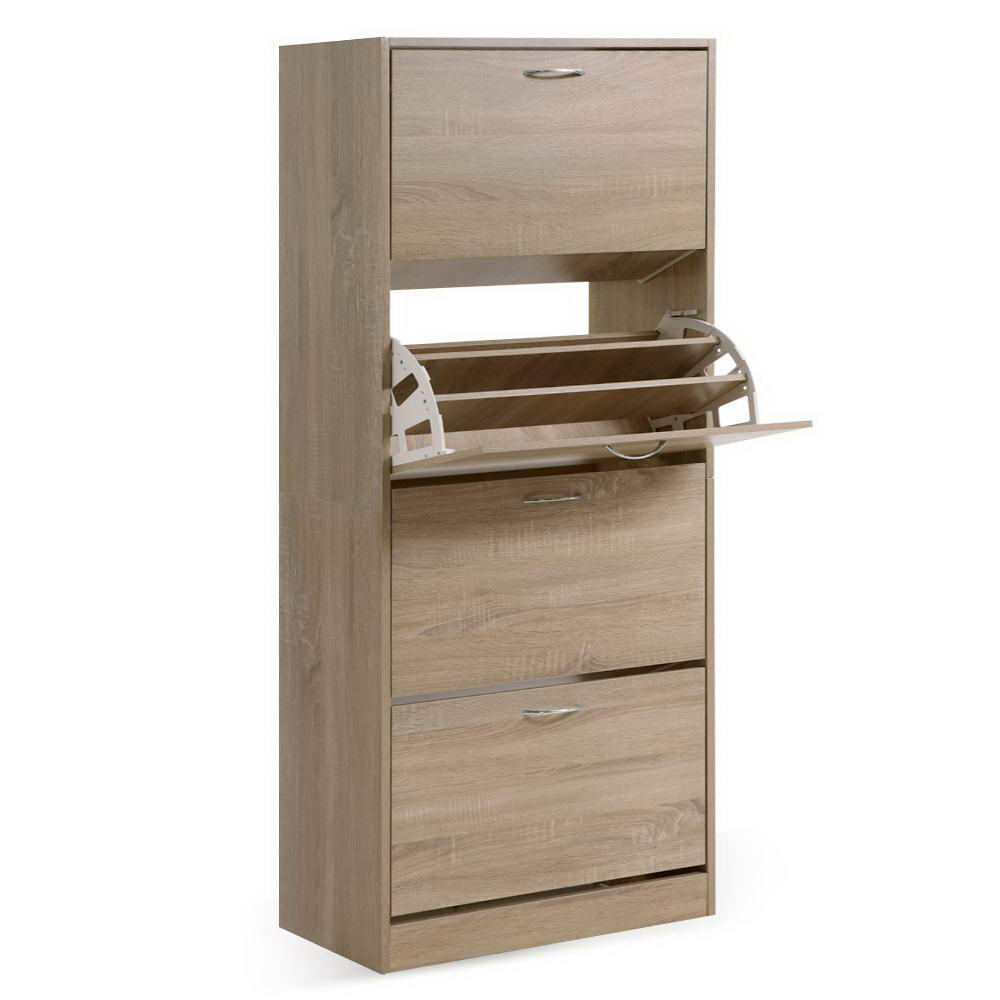 Artiss Shoe Rack Cabinet 60 Pairs 4 Doors - Wood — image 3