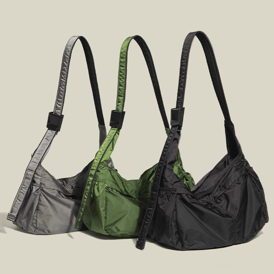 Black Large Capacity Nylon Tote Bag - Water Resistant Casual Shoulder Bag for Daily Use and Outdoor Activities โ image 2