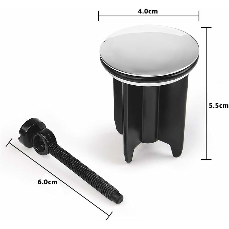 Ersandy Sink Plug โ 40Mm Height Adjustable For Bathroom, Universal Aluminum Alloy Sink Plug - Black โ image 2