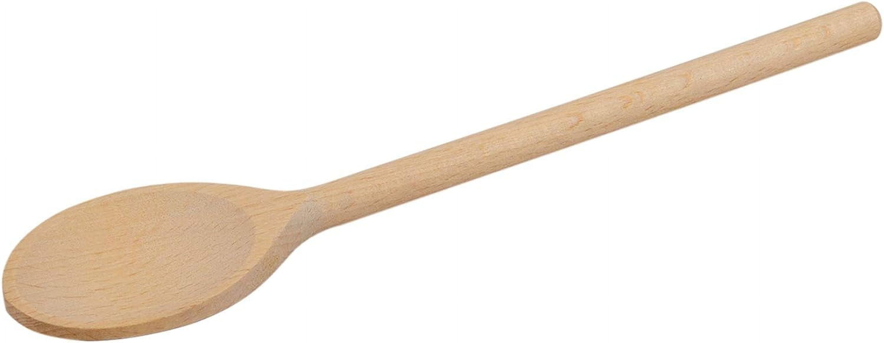 3Pcs 10 Inch Long Wooden Spoons for Cooking - Oval Wood Mixing Spoons for Baking, Cooking, Stirring - Sauce Spoons Brown — image 2