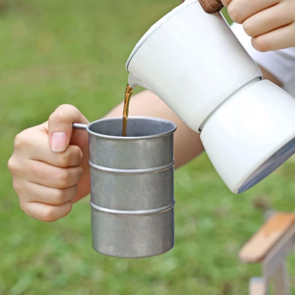 Outdoor Coffee Mug with Wooden Handle 350ml Set of 2 Camping Beer Cup for Outdoor Use β image 6