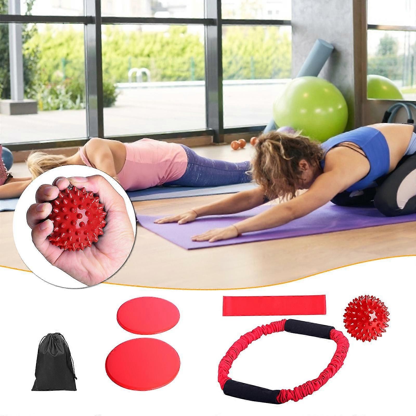 Yoga Fitness O-ring Tensioner Six-piece Stretch Strap For Yoga Exercise Pilates Black โ image 2