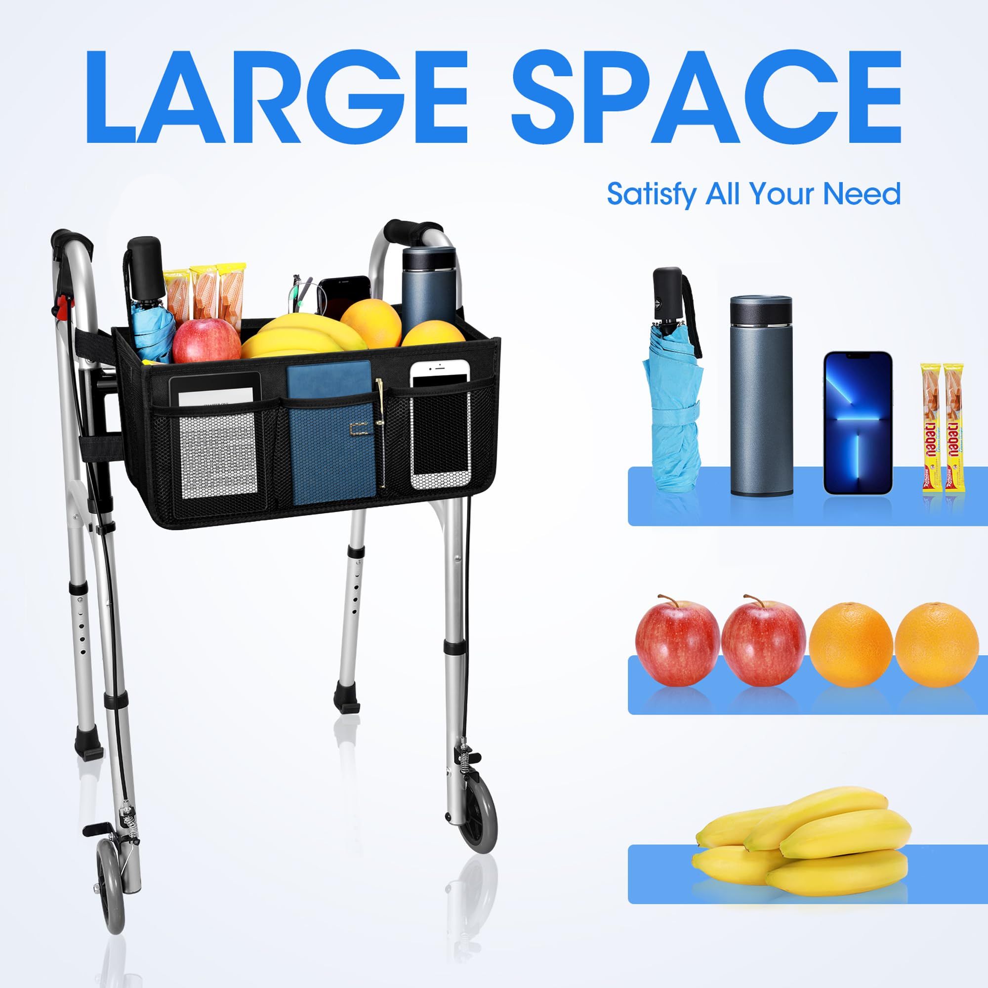 Upgrade Basket Walker Bag Water Cup Holder, Foldable Storage Bag with Big Capacity & Never Tipping Over, Best Gift for Family โ image 2