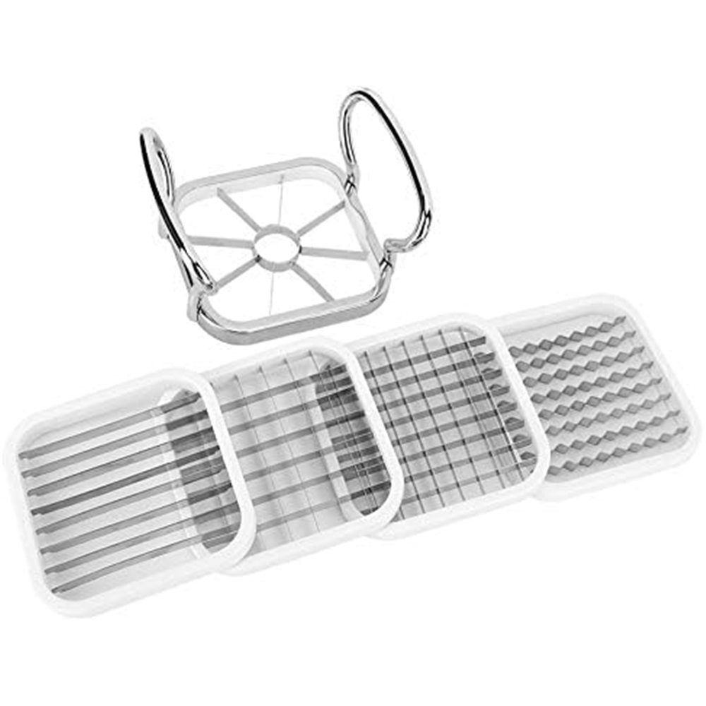 Fry Maker, 5in 1 Stainless Steel Potatoes Fruit Cutter Chipper Chopper Maker French Fry Tool Kitchen Gadgets — image 2