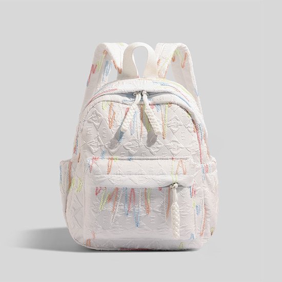 Backpack – Stylish and practical lightweight backpack – With two zippered compartments and adjustable shoulder strap – Fashionable design for girls