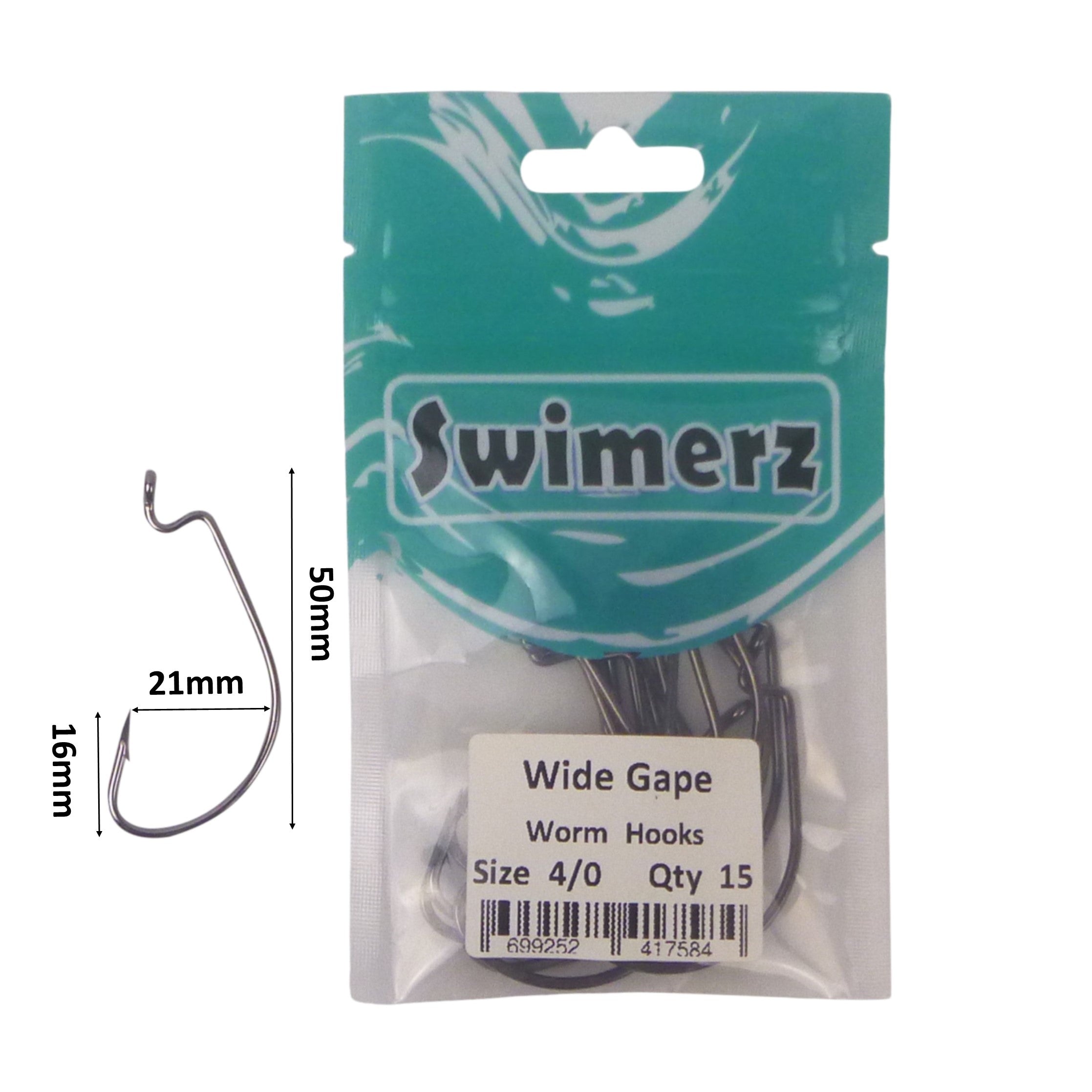 Swimerz 4/0 Wide Gape Worm Hook 15 Pack โ image 3