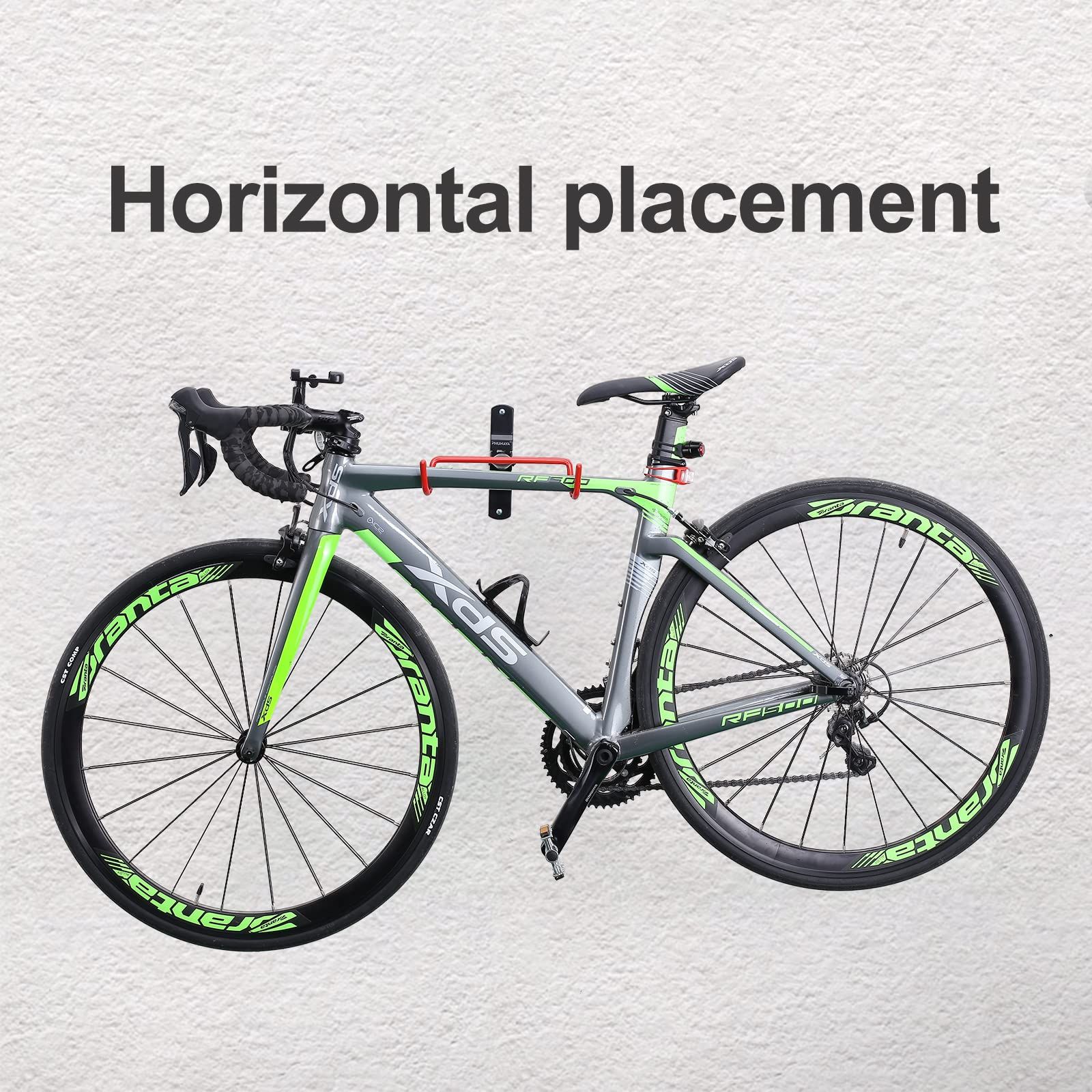Bike Hanger Wall Mount Bike Hook Horizontal Foldable Bicycle Holder Garage Bike Storage Bicycle Hoist Heavy Duty Screws — image 4