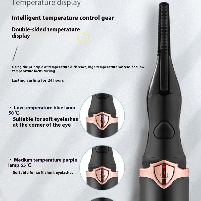 Black Heated Electric Eyelash Curler - Mini Portable Electric Eyelash Curler USB Rechargeable, Quick 10-Second Heating โ image 3