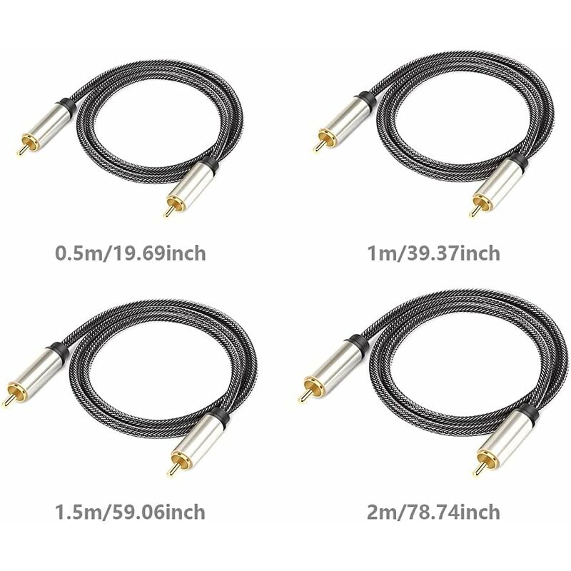 Digital Coaxial Audio Cable, Hifi 5.1 Spdif Rca To Rca Male To Male, For Digital Audio And Composite Video Cables — image 3