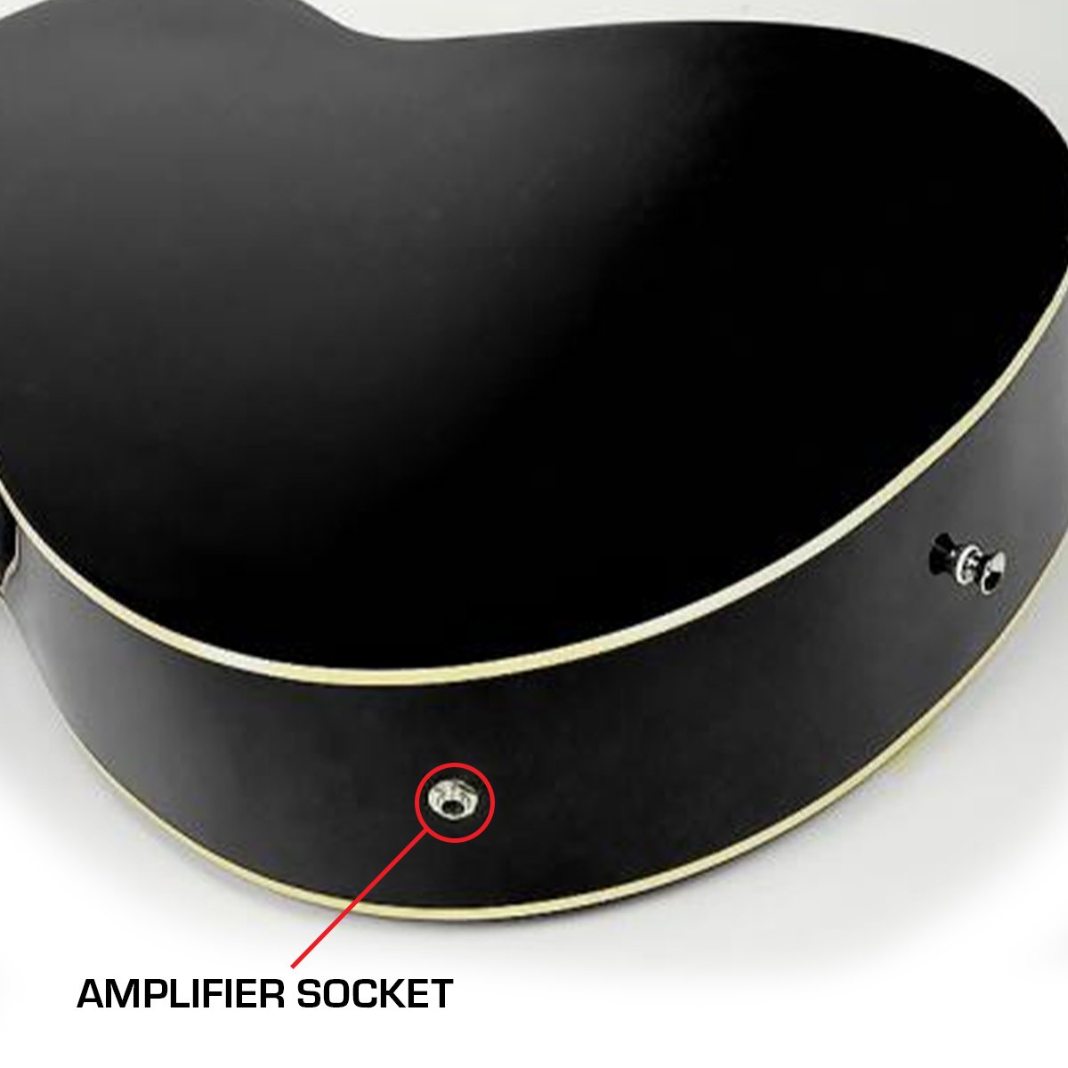 Karrera 43in Acoustic Bass Guitar - Black — image 6