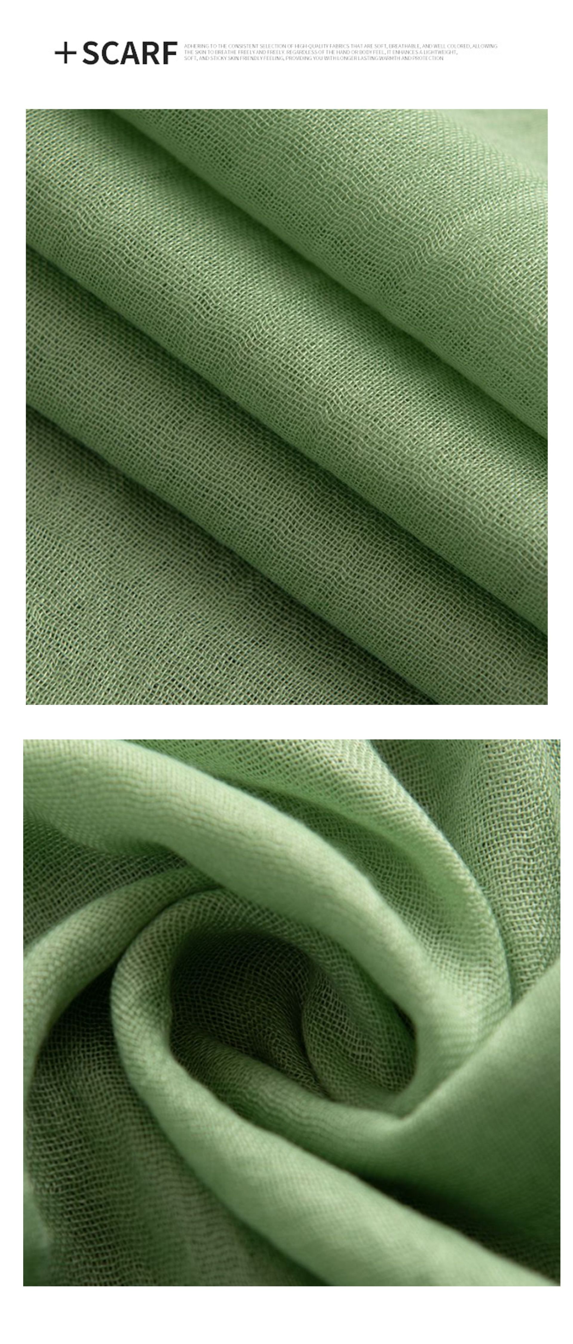 White Cotton and linen scarves - Elegant, solid-color, lightweight shawls, soft and comfortable, suitable for pairing with various outfits — image 5