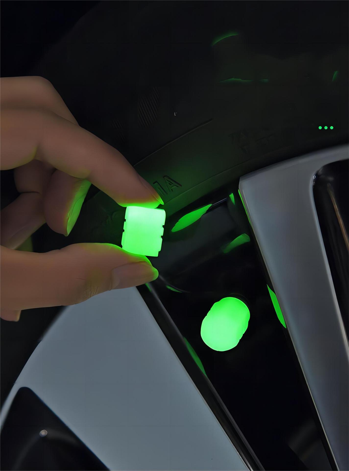 2 Packs of 4 Orange Luminous Tyre Valve Caps Glow in The Dark Universal Wheel Air Dust Covers for Cars Bikes Motorcycles Scooters One-Piece Design โ image 3
