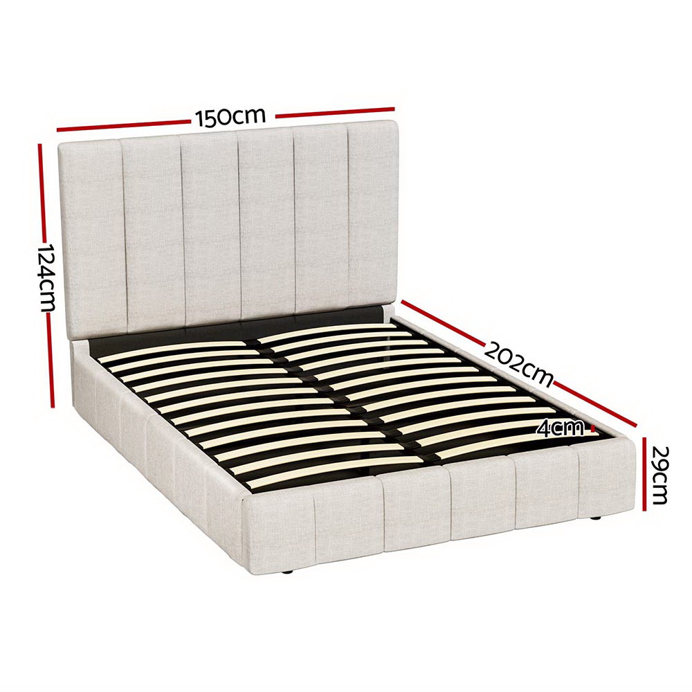 Artiss Bed Frame Double Size Beige TETTE โ image 2