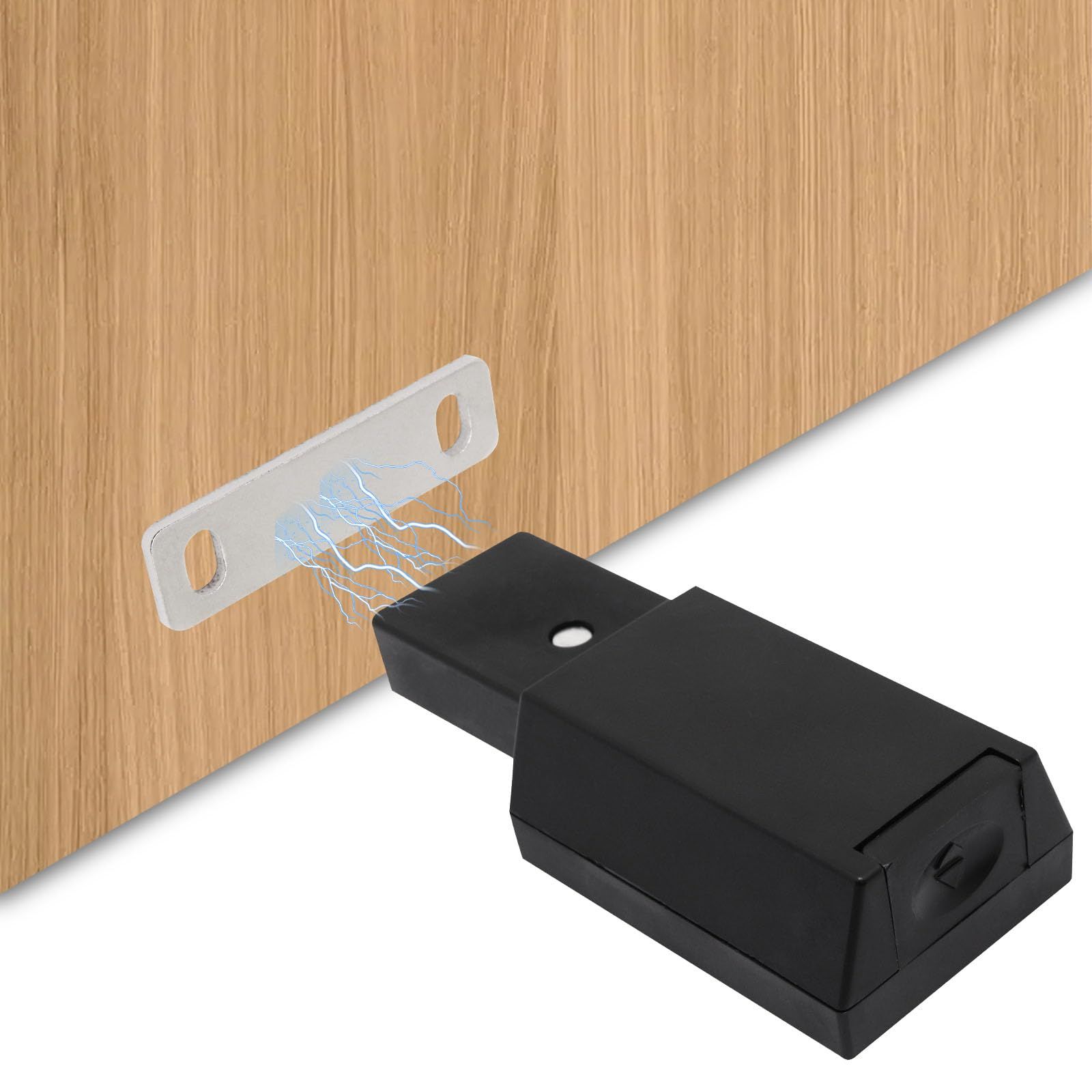 2 Pcs Push to Open Cabinet Latch, Heavy Duty Magnetic Touch Latches Hidden Door Latch, Black Push to Open Cabinet (Black) โ image 2