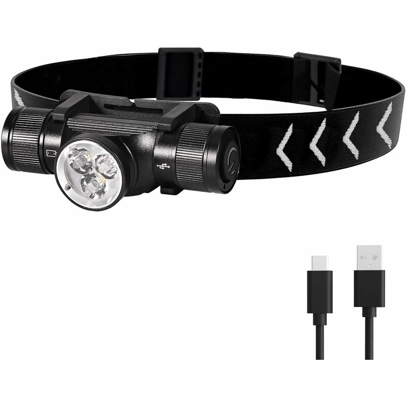 H330 Headlamp, 1500 Lumens Rechargeable LED Headlamp, Ip66 Waterproof Head Torch, 5 Lighting Modes For Cycling Camping