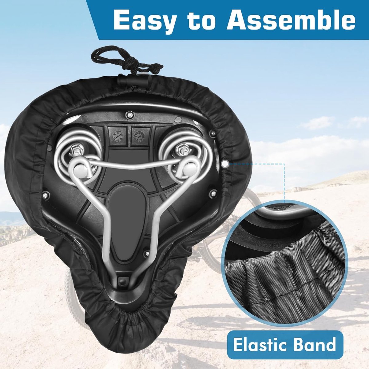 2 pieces - Bicycle Saddle Cover - Waterproof Saddle Cover - Cover for Bicycle Saddle - Rain Cover - Saddle Cover - with drawstring - outdoor saddle cover โ image 4