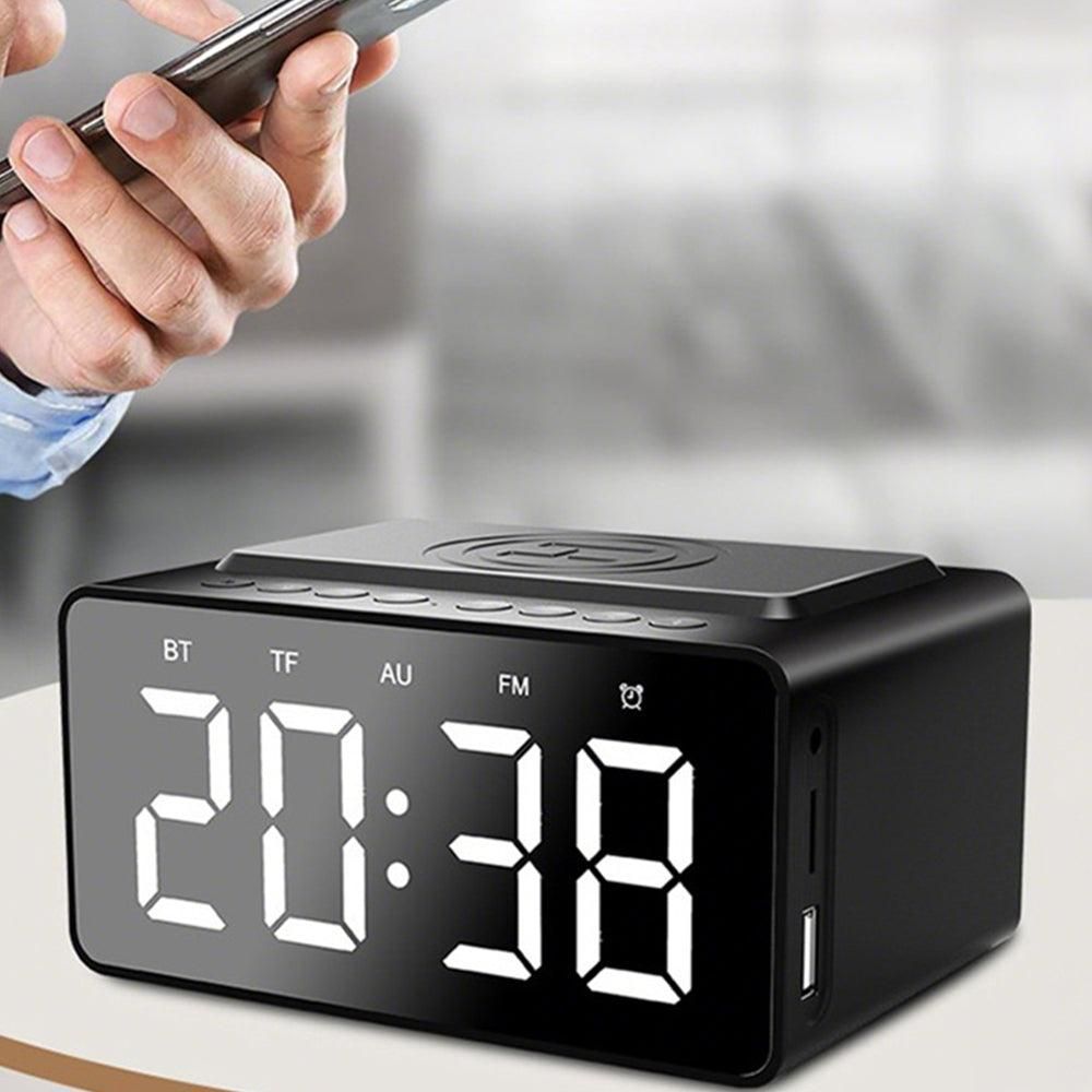 Wireless Charging Bluetooth Speaker with LED Digital Alarm Clock and FM Radio — image 2
