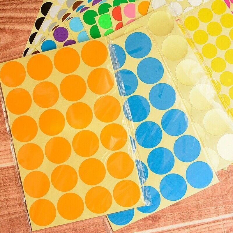 Orange Assorted Sizes Colour Sticker Dots Adhesive Round Labels Circular Spot Scrapbook - 13mm*132 Dots โ image 6