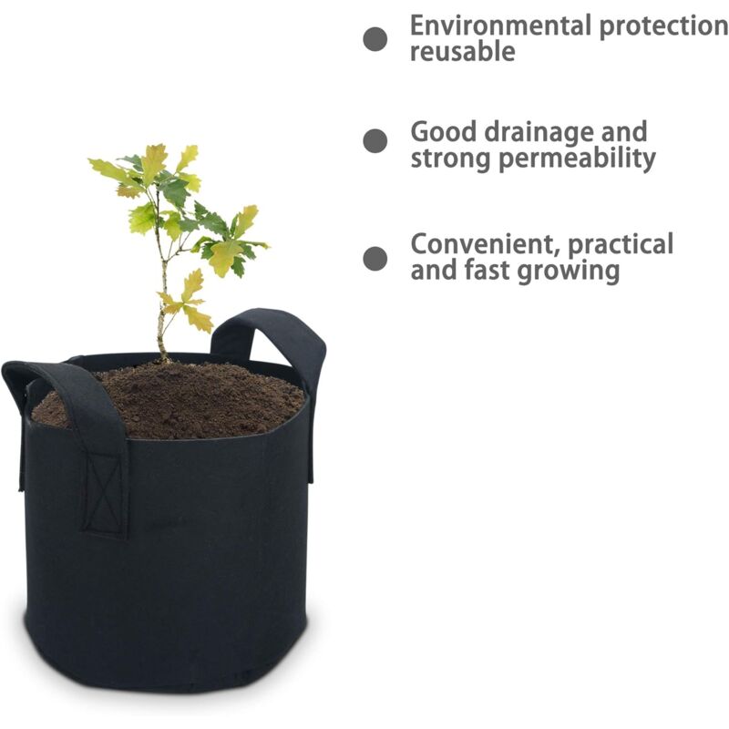 2 Pack 38 Litre - 10 Gallon Non-Woven Planting Bags - 40 X 30 Cm - With Carry Handles - For Garden, Greenhouse, Etc โ image 4