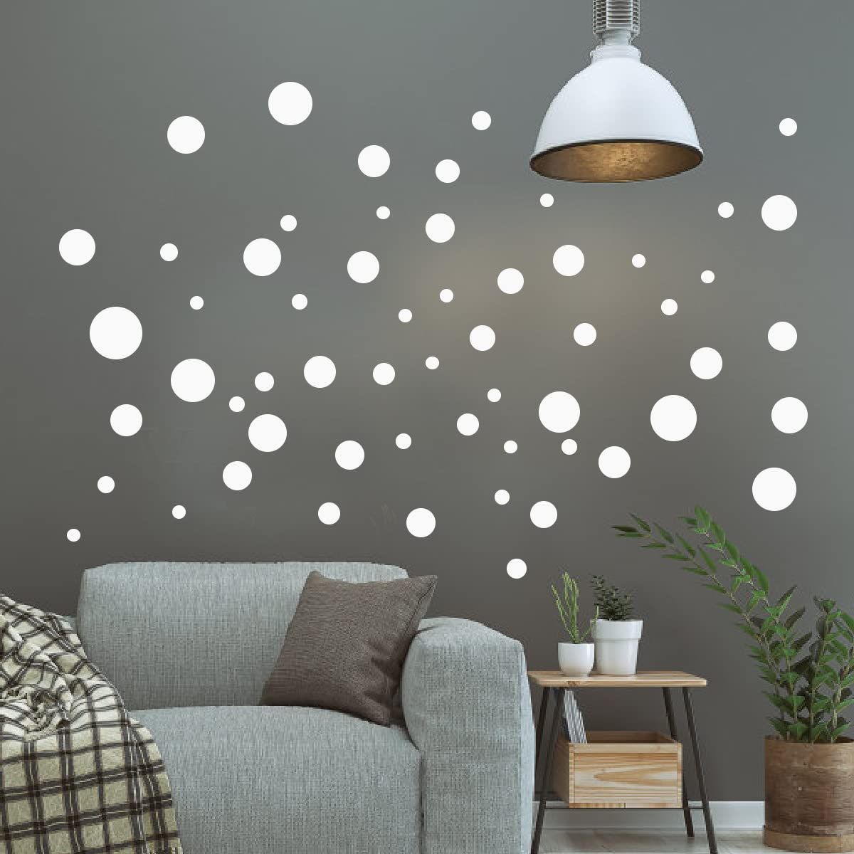 White Round Dot Pattern Stickers DIY Wall Stickers for Living Room Bedroom Home Art Decor Wall sticker background wall โ image 5