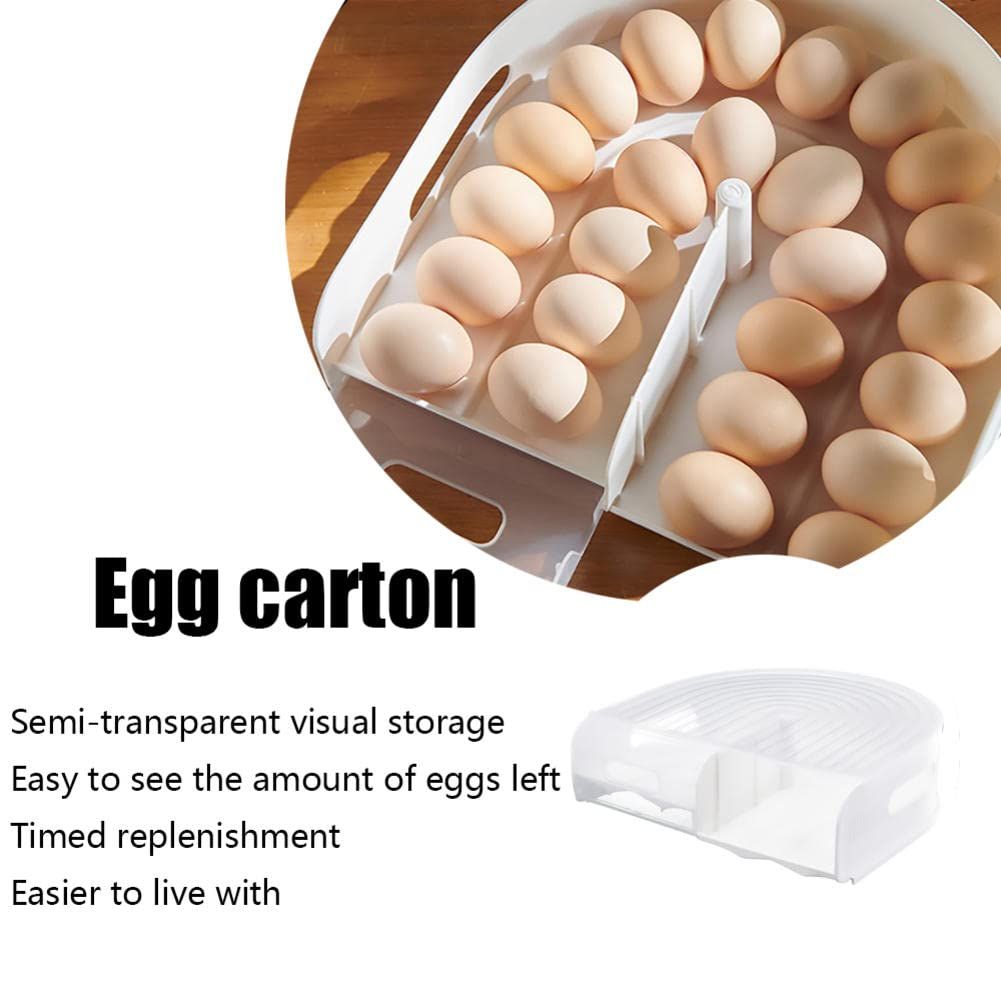 Stackable, Clear Plastic Egg Container with Lid - Rolling Refrigerator Organizer Bins for Eggs Kitchens And Picnics — image 4