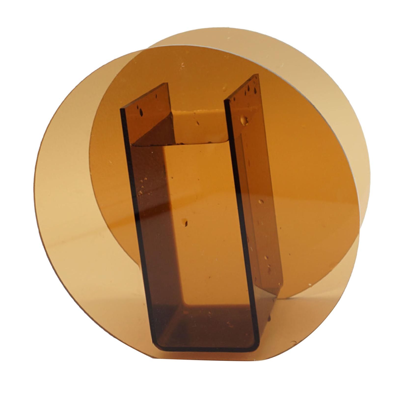 Brown Acrylic Vase Transparent Decorative Flower Vase Nordic Glass Vase Ornament for Office Living Room Book Shelf Brown Circle — image 4