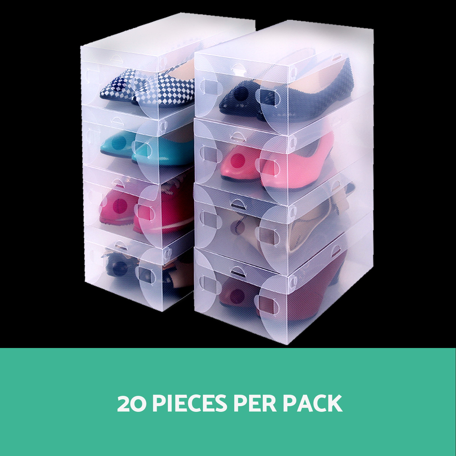 Artiss 20X Shoe Box Storage Clear Case Foldable Stackable โ image 3