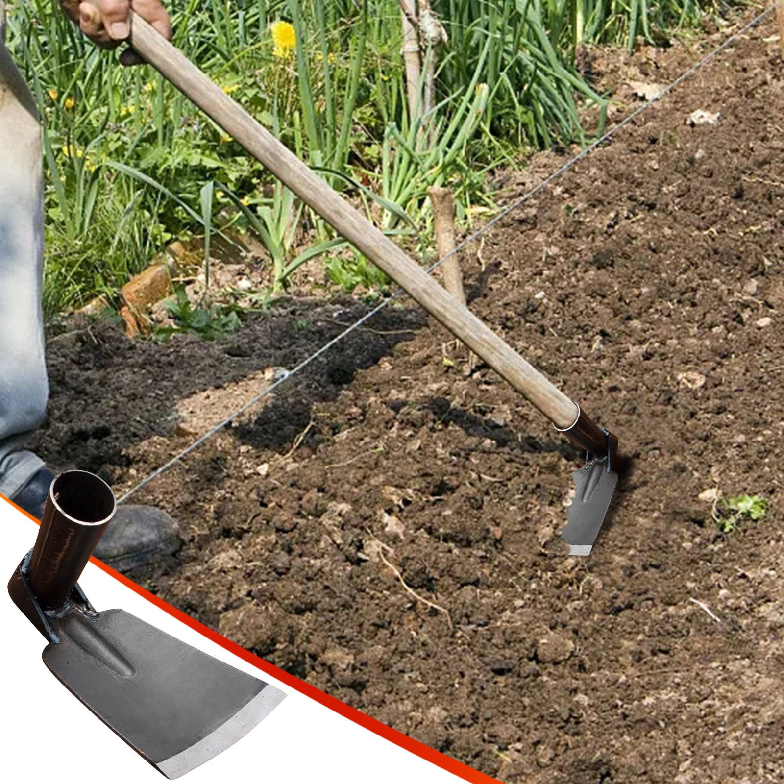 Outdoor Hoe Garden Tool -Garden Hula Hoes for Weeding Gardening - Weeding Loop Stirrup Hoe for Planting Vegetables Flower Hoes - Planting Vegetables Flower — image 5