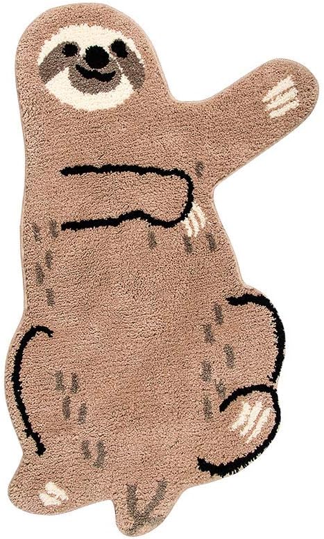 Cute Soft Small Sloth Shaped Mat for Bathroom,Showroom Bathmat,Non-Slip Bath Rugs,Play Carpet Area Rug for Kids,Photography Props (25.6 × 39.4'')