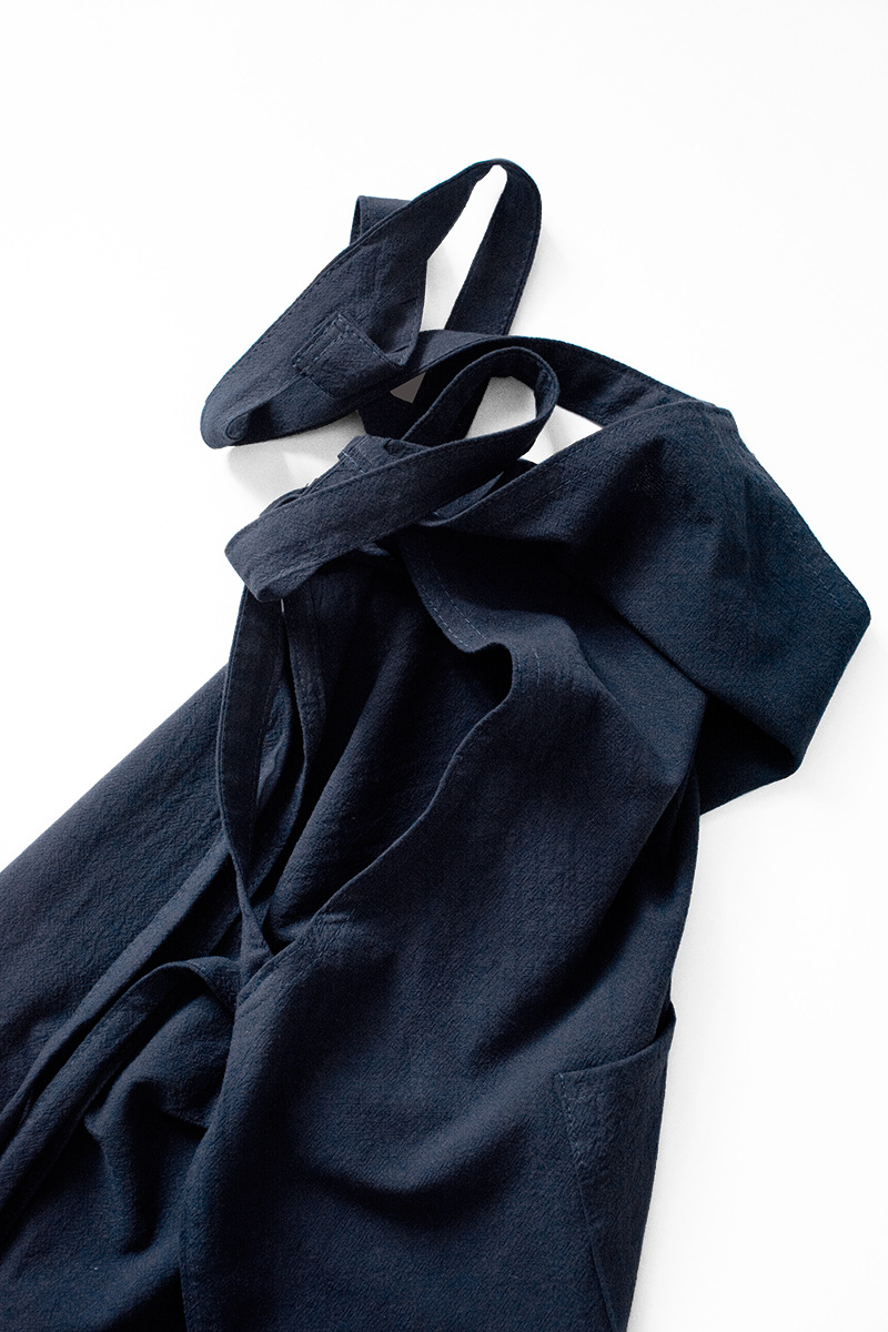 Black Cotton Linen H-Back Apron - Solid Color Kitchen Cooking Apron with Pocket โ image 6