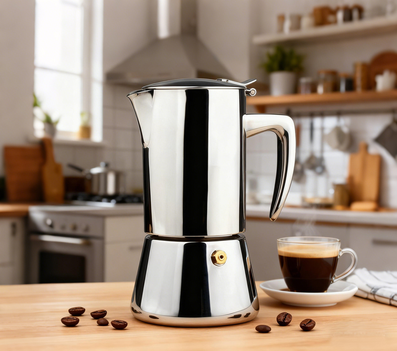 6 Cups Stainless Steel Moka Pot Coffee Maker โ image 5