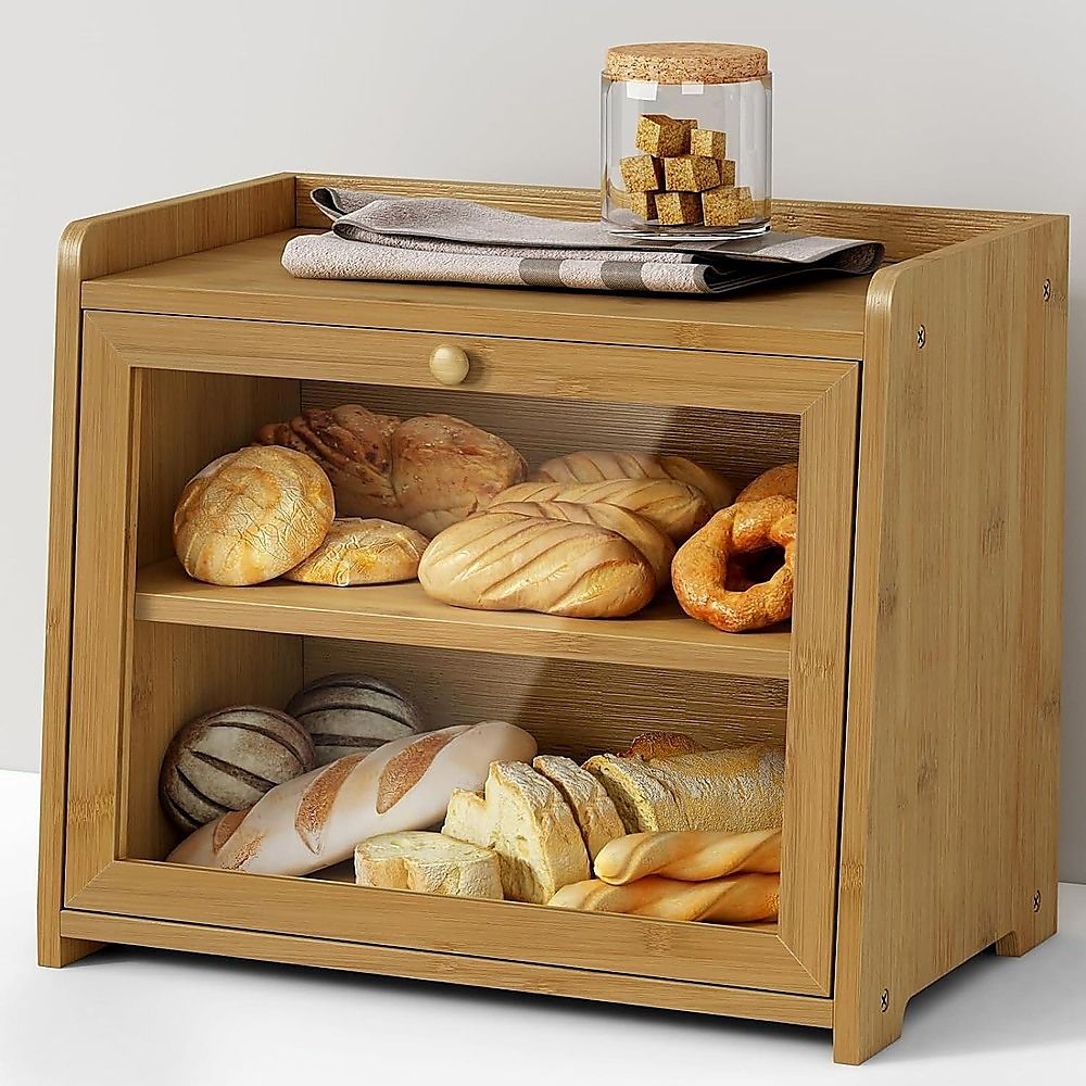 Enclosed Bread Box – Large Kitchen Countertop Bread Storage Container for Freshness & Organisation — image 3