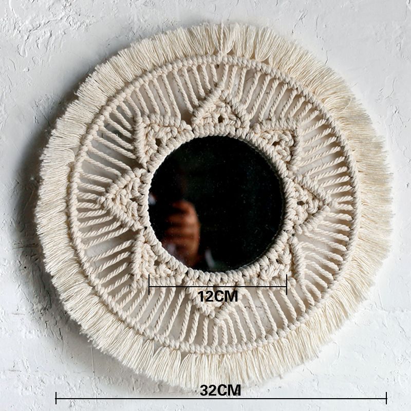 Wall Mirror Decor Round Hanging Wall Art Decoration for Bedroom Nursery Living Room Apartment Office Entryways Home — image 5