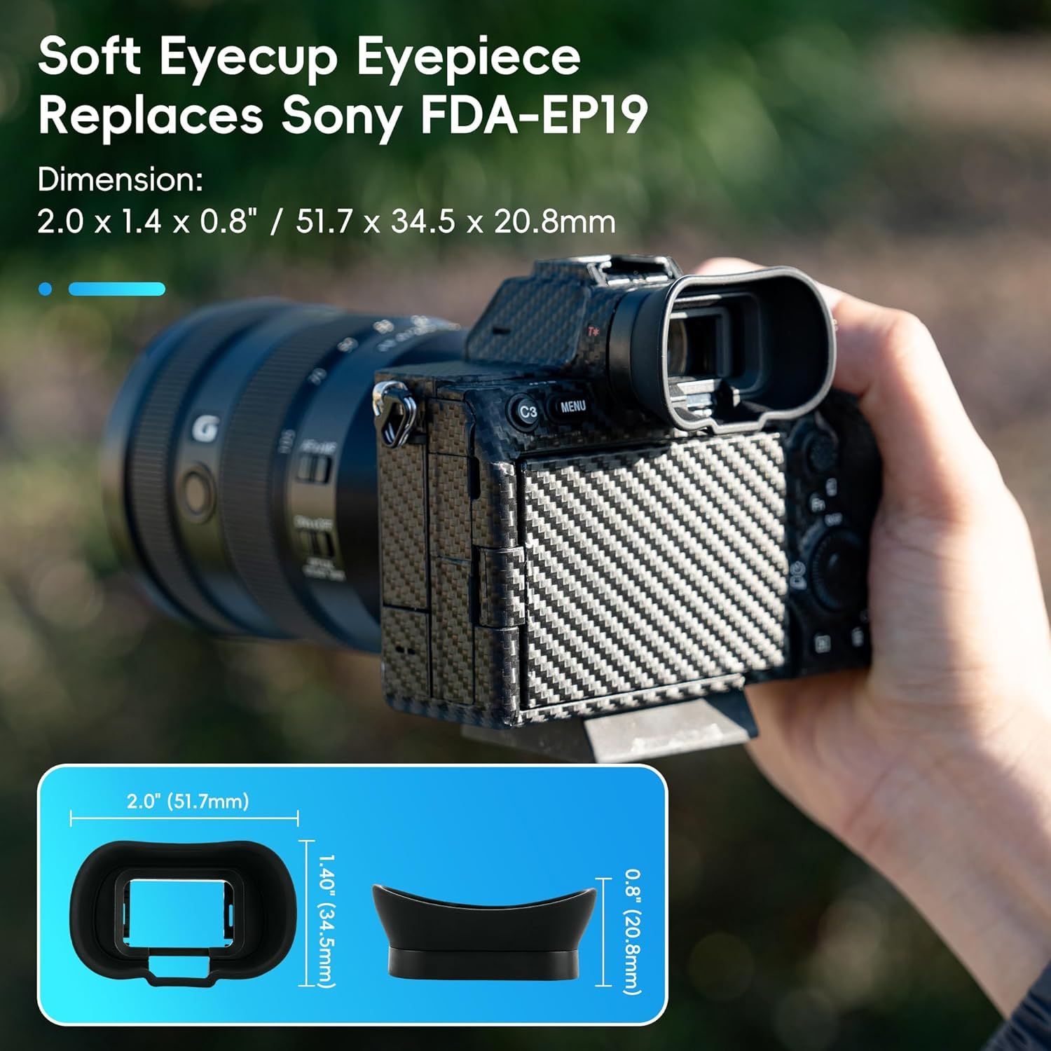 Extended Replace Sony FDA-EP19 Camera Eyecup Viewfinder for Sony A7R VI A7V | Soft Silicon,Camera Eye Cup Eyepiece,for Sony A7R VI A7RVI Alpha A7M5 A7 V A7V IV — image 3