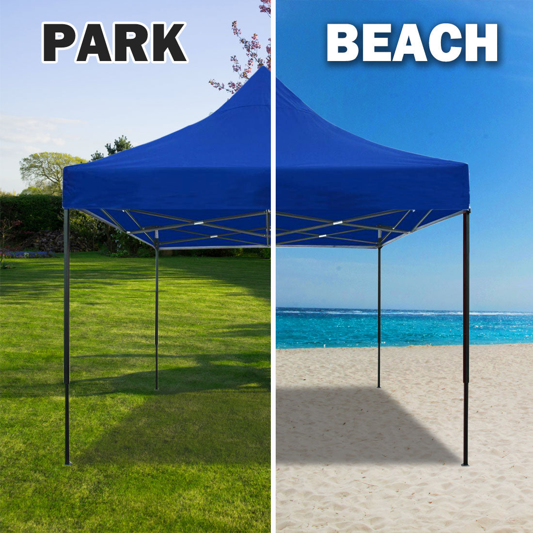 3x3m Pop Up Gazebo Outdoor Tent Folding Marquee Party Camping Market Canopy - blue — image 2