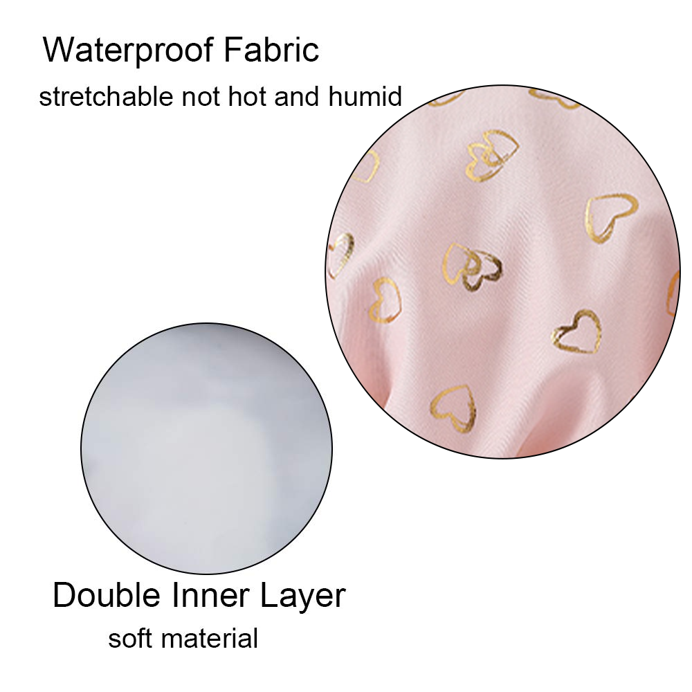 Shower Caps, 3-pack for women, waterproof and double layered โ image 3