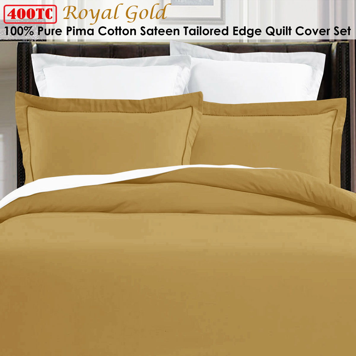 Grand Aterlier Pima Cotton Royal Gold Quilt Cover Set King — image 2
