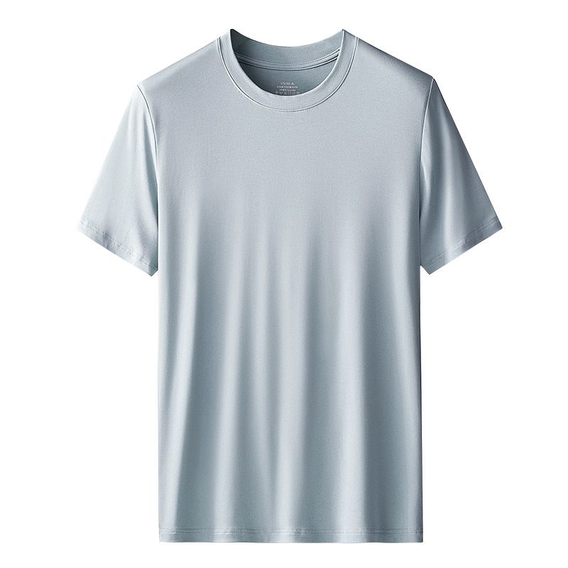 Kang Gongfang Men Modal T-Shirt Crewneck Short Sleeve V-neck-Black L (90kg ~ 120kg) — image 3