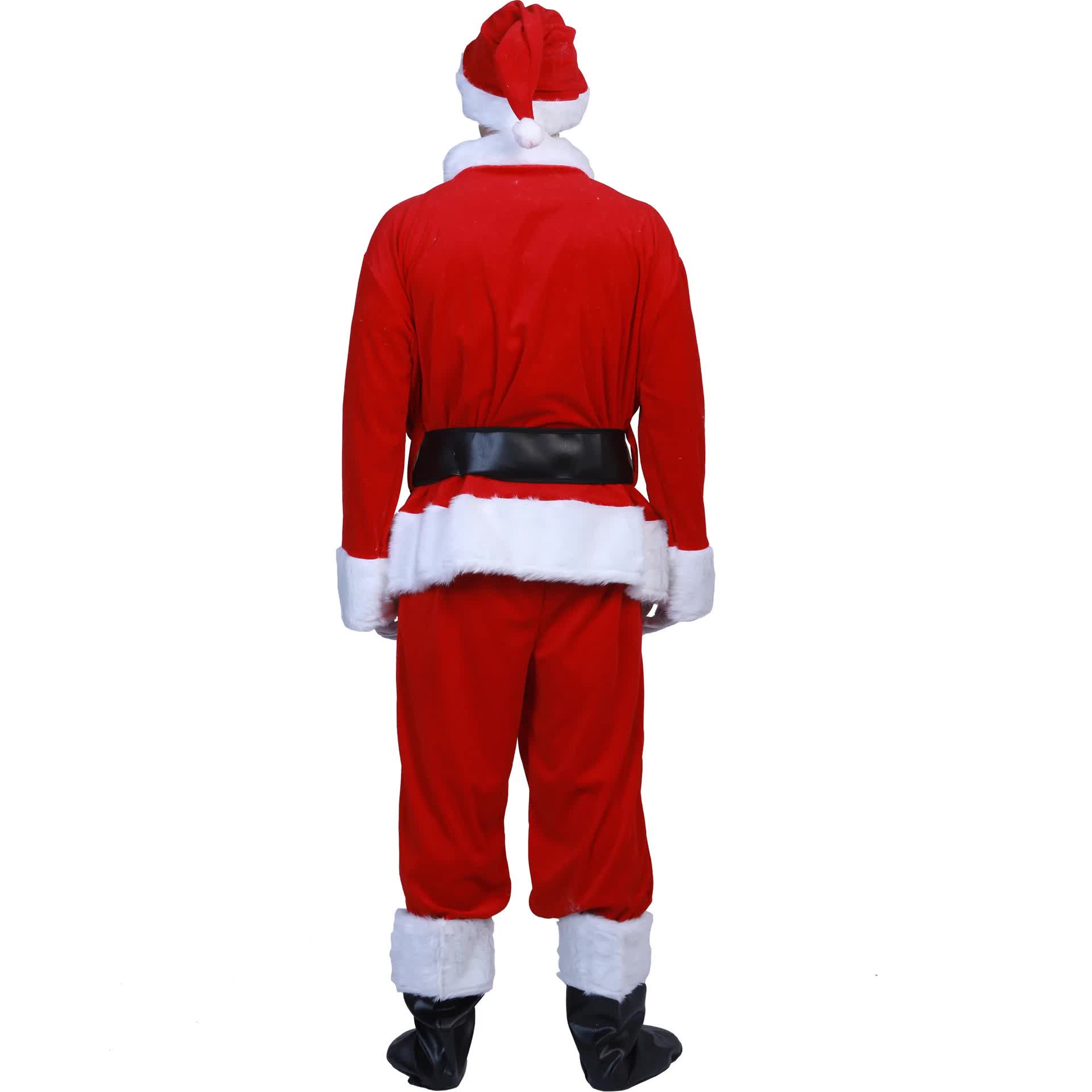 Santa Claus Costume 7 Parts Complete Set for Adults Cosplay with Elf XL 180-195cm — image 4