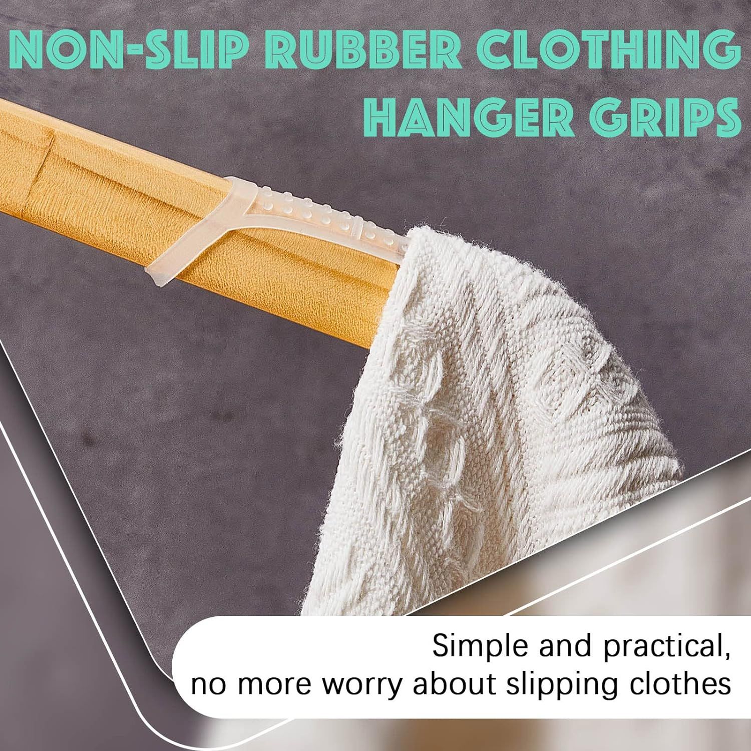 Non Slip Rubber Clothes Hanger Grips Clear Silicone Clothing Hanger Strips Clothes Hanging Accessories for Wood Hangers (200 Pcs) — image 4