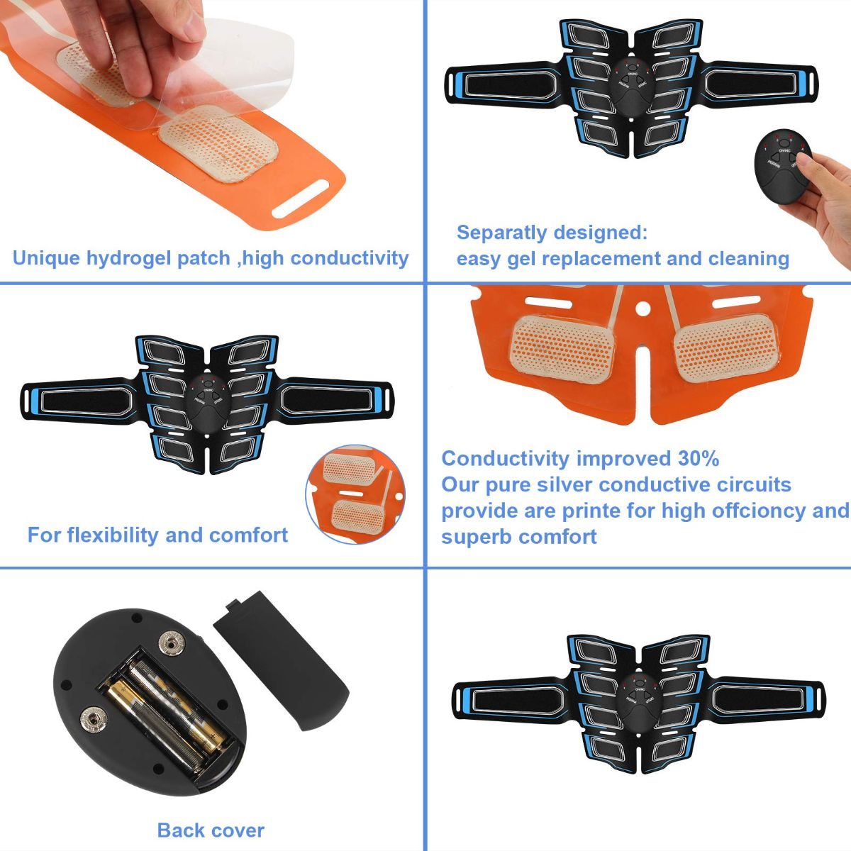 Fitness Belt Abs Stimulator Muscle Training Fitness Workout Equipment Ab Core Toner Belt for Abdominal/Arm/Leg for Home Use โ image 3