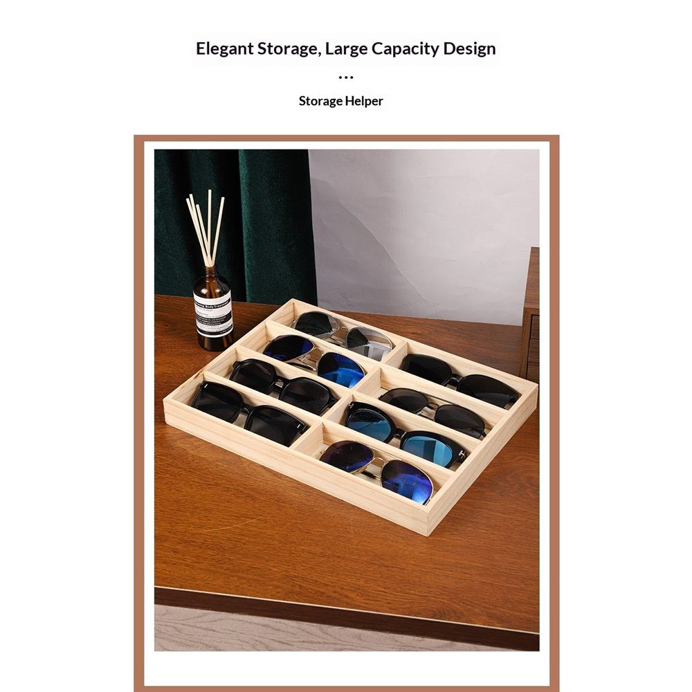 Sunglass Organizer,Glasses Organizer,8-Slot Sunglasses Tray for Drawer, Men's/Women's Sunglasses Box, Glasses Holder for Watch Stackable Eyeglass/Eyewear — image 4