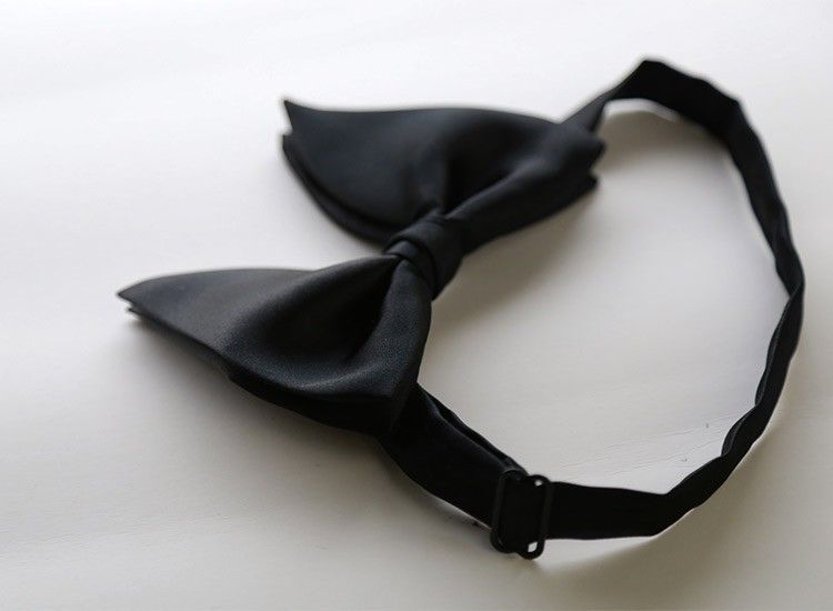 Men Bow Tie Solid Color Black Polyester Dark green โ image 3