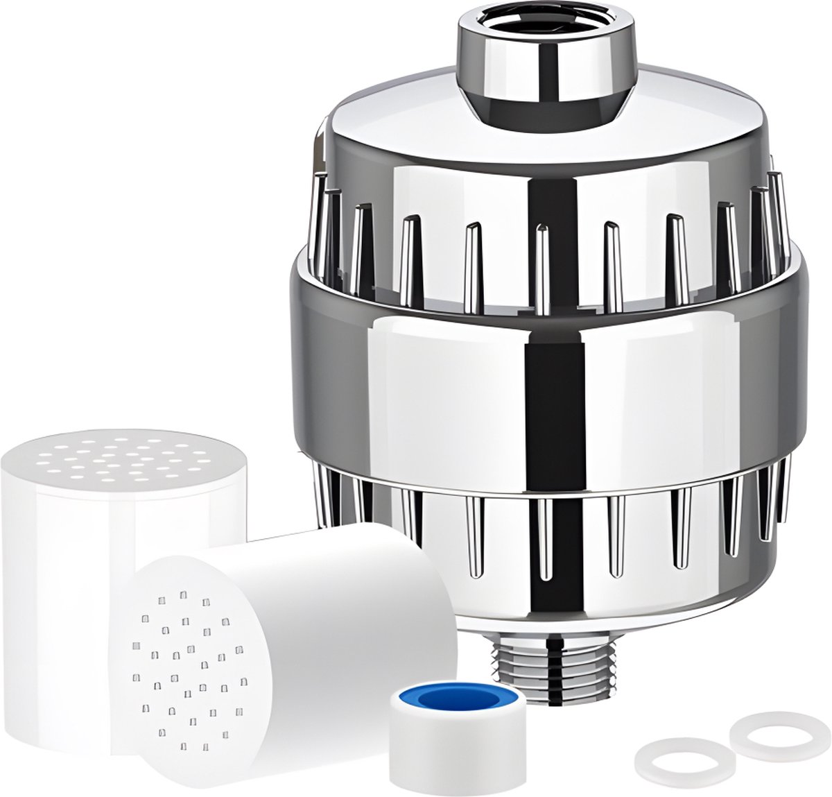 Universal Shower Filter With Extra Filter - 15 Stage Shower Filter - Anti-Limescale Water Filter - Tap Filter - Water Filter For Shower Head - Remove